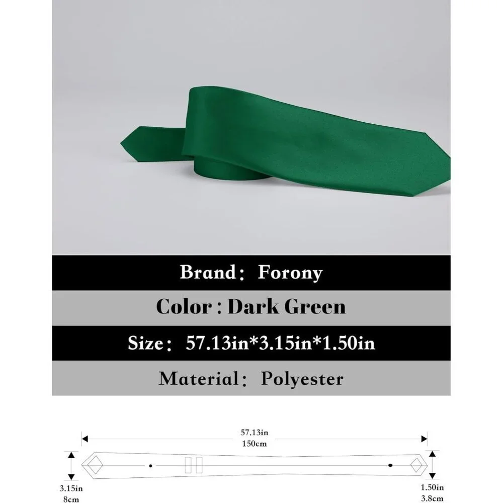 Men's Dark Green Solid Color 8 Cm (3.15in) Polyester Formal Neck Ties